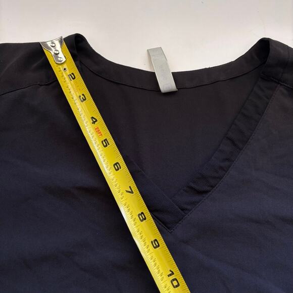 Aero Wonderwink Scrub Top Women's XL Black Short Sleeve V-Neck Flex Back - Picture 8 of 12